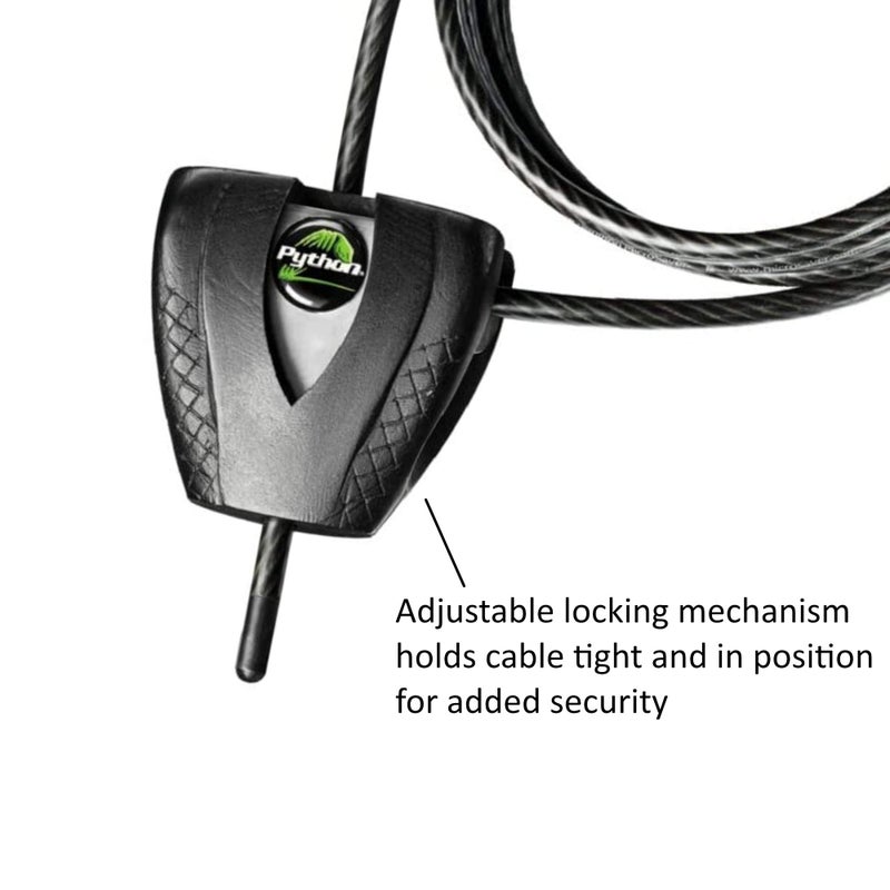 Master Lock 8417D Cable Lock, Python Adjustable Keyed Cable Lock, 6 ft. Long, 4 Pack Bundle with Keychain Light - Image 3